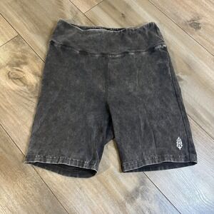 Free People Movement Biker Shorts Washed Black‎ Athleisure Woman Small Bin F-19